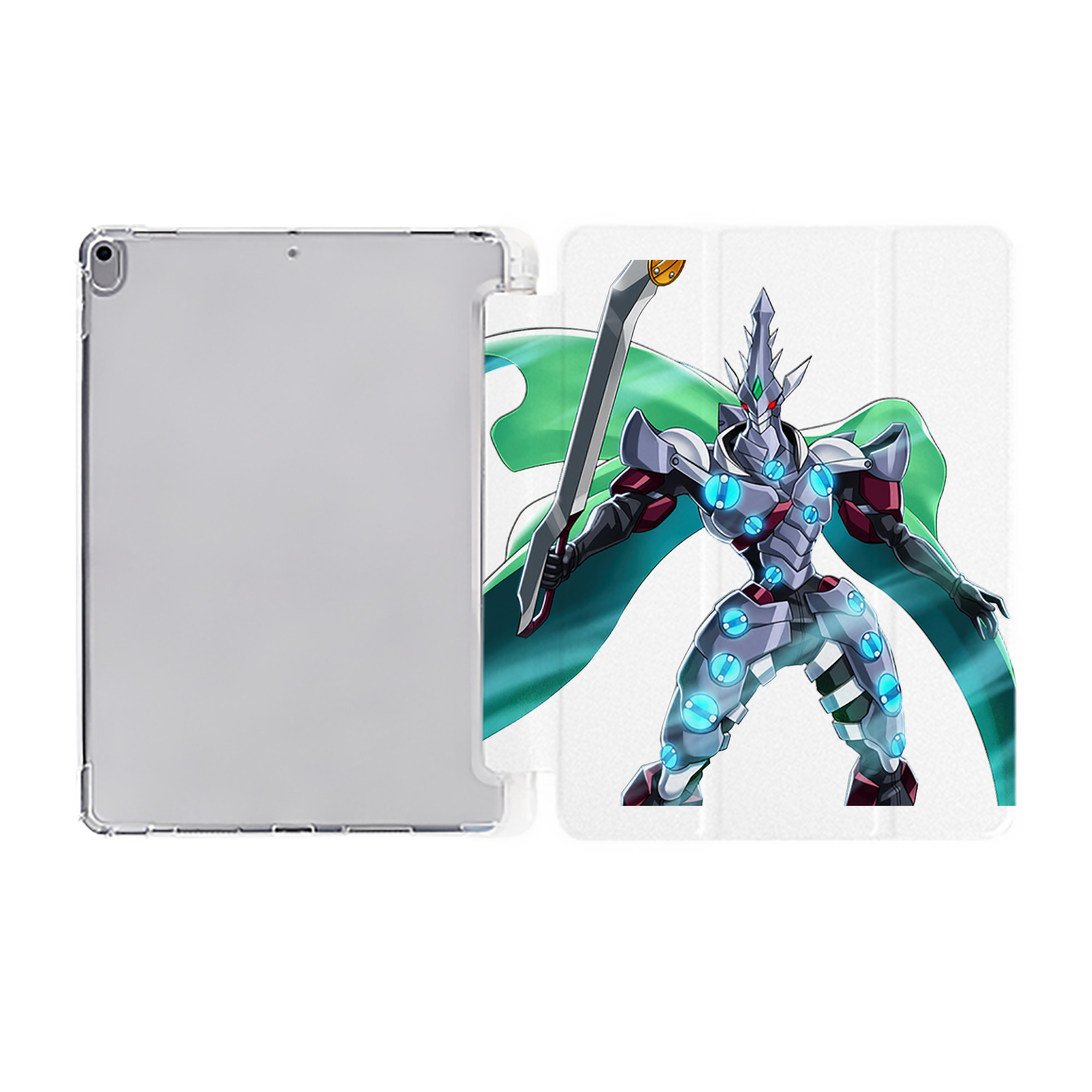 （画像用） 遊☆戯☆王 Yu-Gi-Oh! IPad ケース ペン収納付き 三つ折りスタンド PUレザー×シリコン 対応機種9.5/10.5/10.9インチ